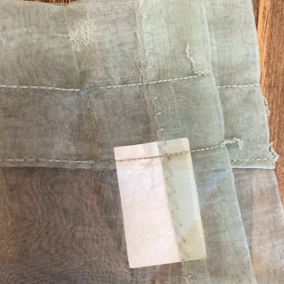 FINAL SALE PRICE 2 Large Sheer Light Green Rod Pocket Panels - Picture 2 of 3